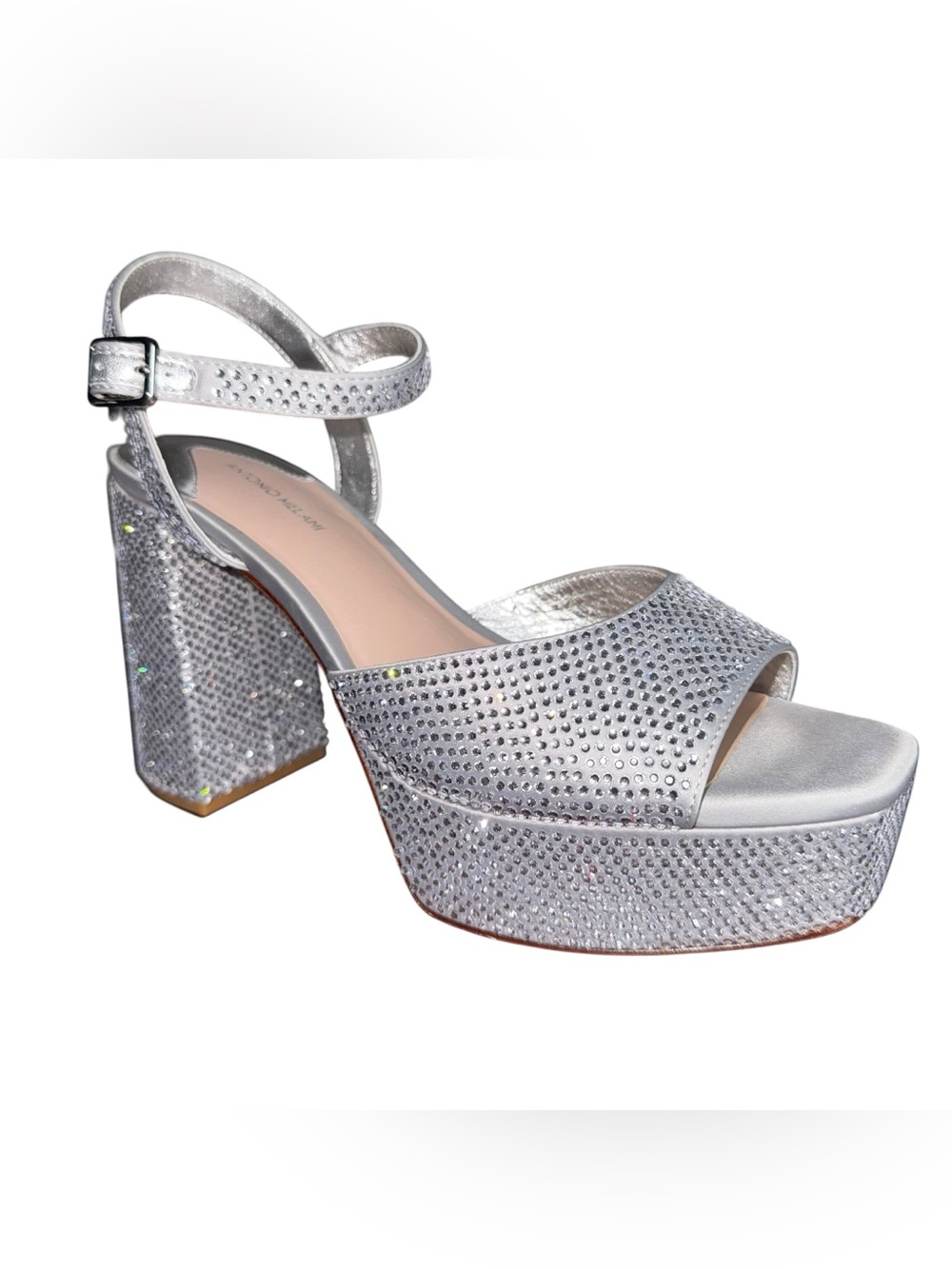 NEW Antonio Melani Silver/Blue Rhinestone Platforms Womens Size 10 Comfort!!